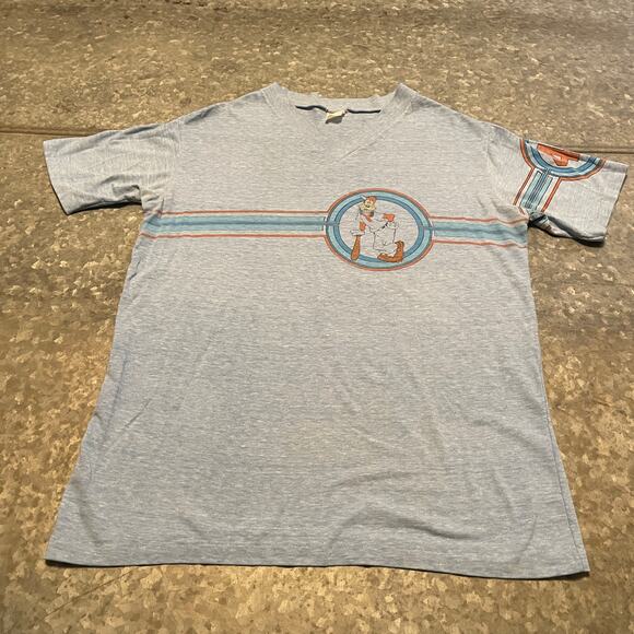 Vintage Goofy Baseball 44 Single Stitch V Neck Shirt Mens Large 90s Disney Thin - Picture 2 of 10